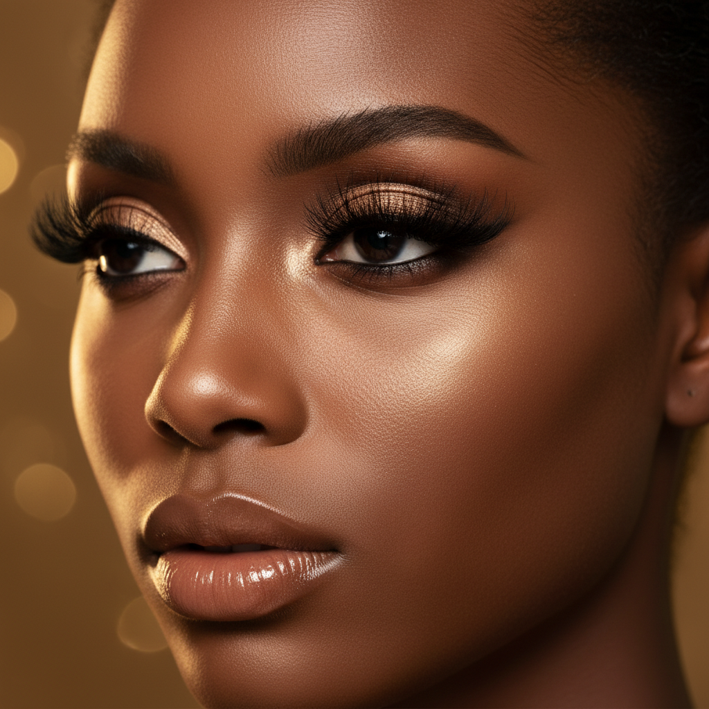 Model with wispy dramatic lashes